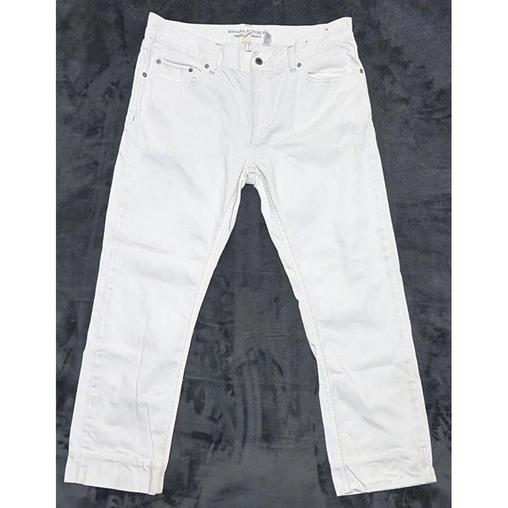 Banana Republic Vintage Straight White Denim Jeans Men's Size 34x32(28) Y2K